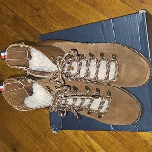 Tommy Hilfiger Tan Lace Up Boots